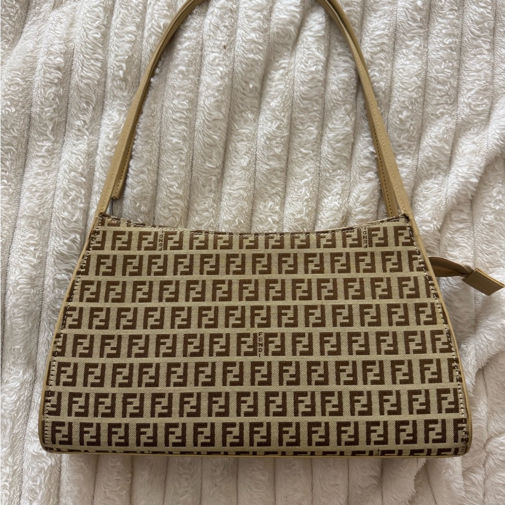 Fendi Beige and Brown Shoulder Bag